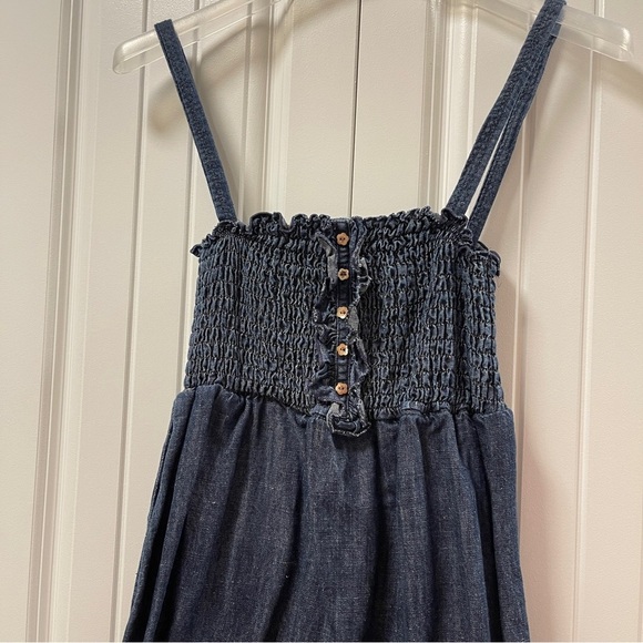 JUICY COUTURE Cotton Linen Denim Eyelet Dress Navy - S - Picture 7 of 11